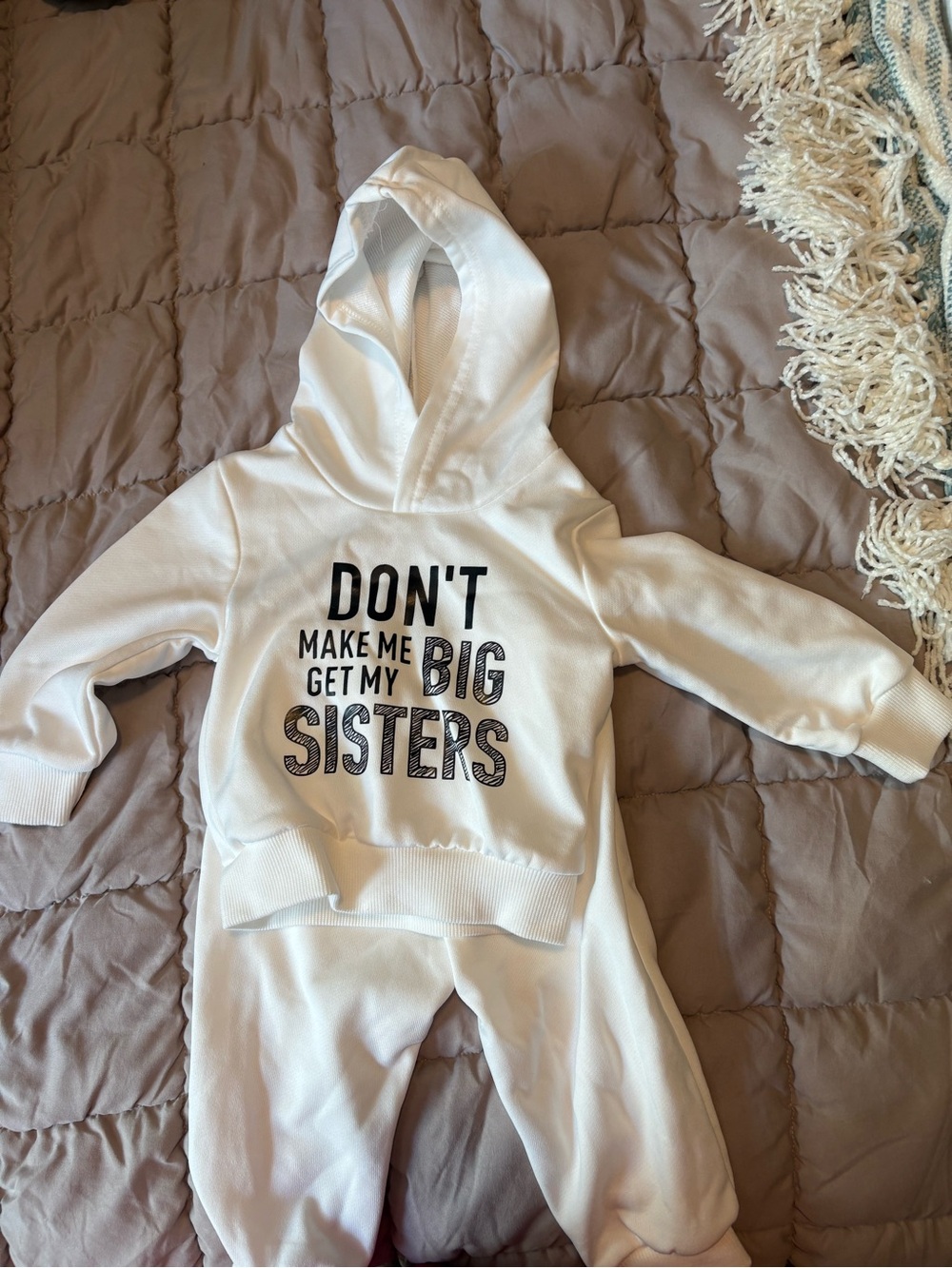 White Infant Outfit - 6-9M Polyester Set